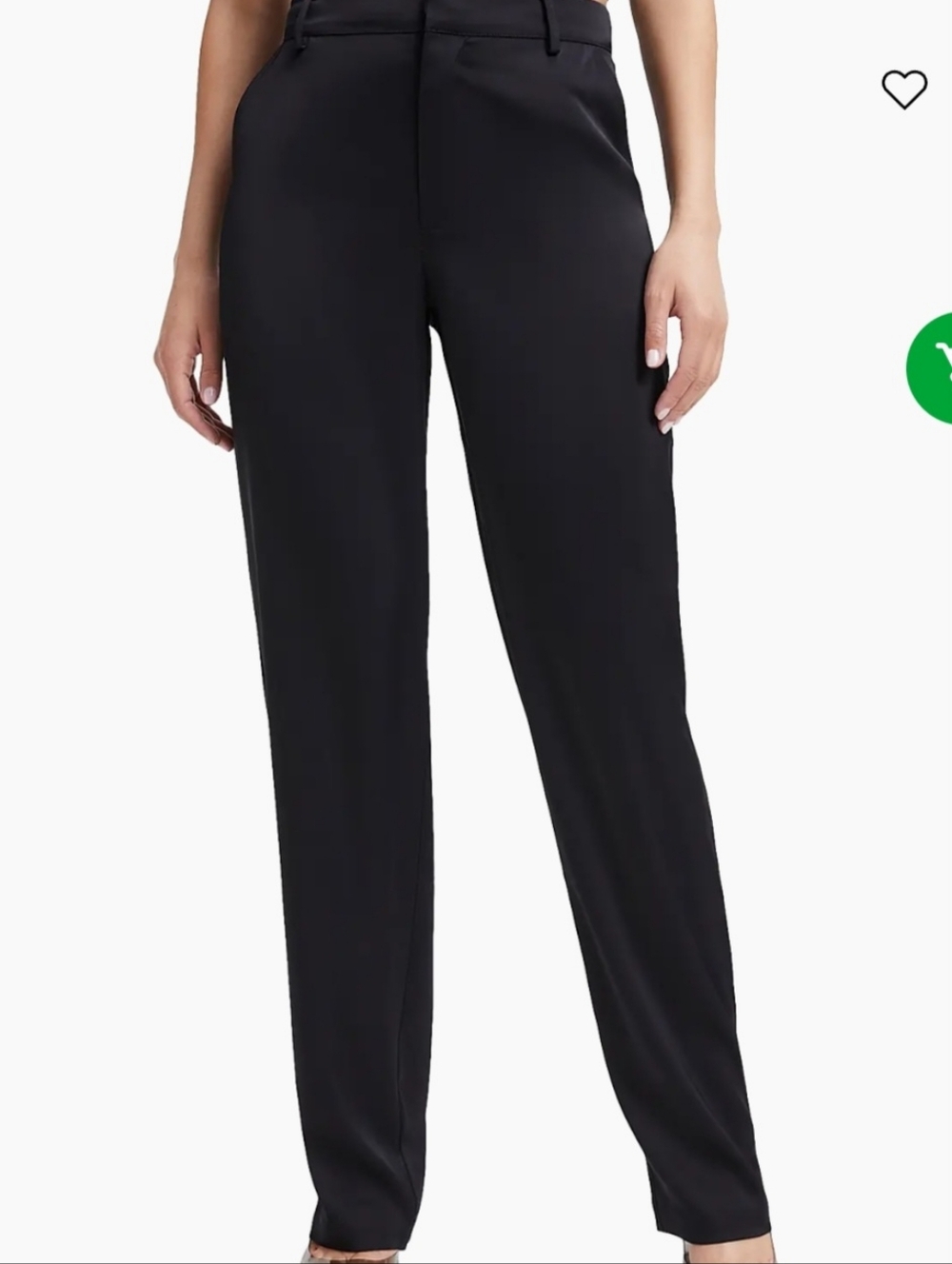 Good American Black Straight Leg Trousers - Smooth Finish